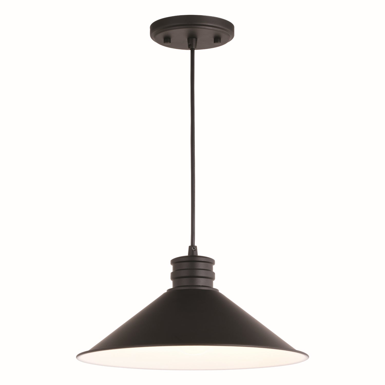 Vaxcel - P0362 - One Light Pendant - Akron - Oil Rubbed Bronze and Matte White