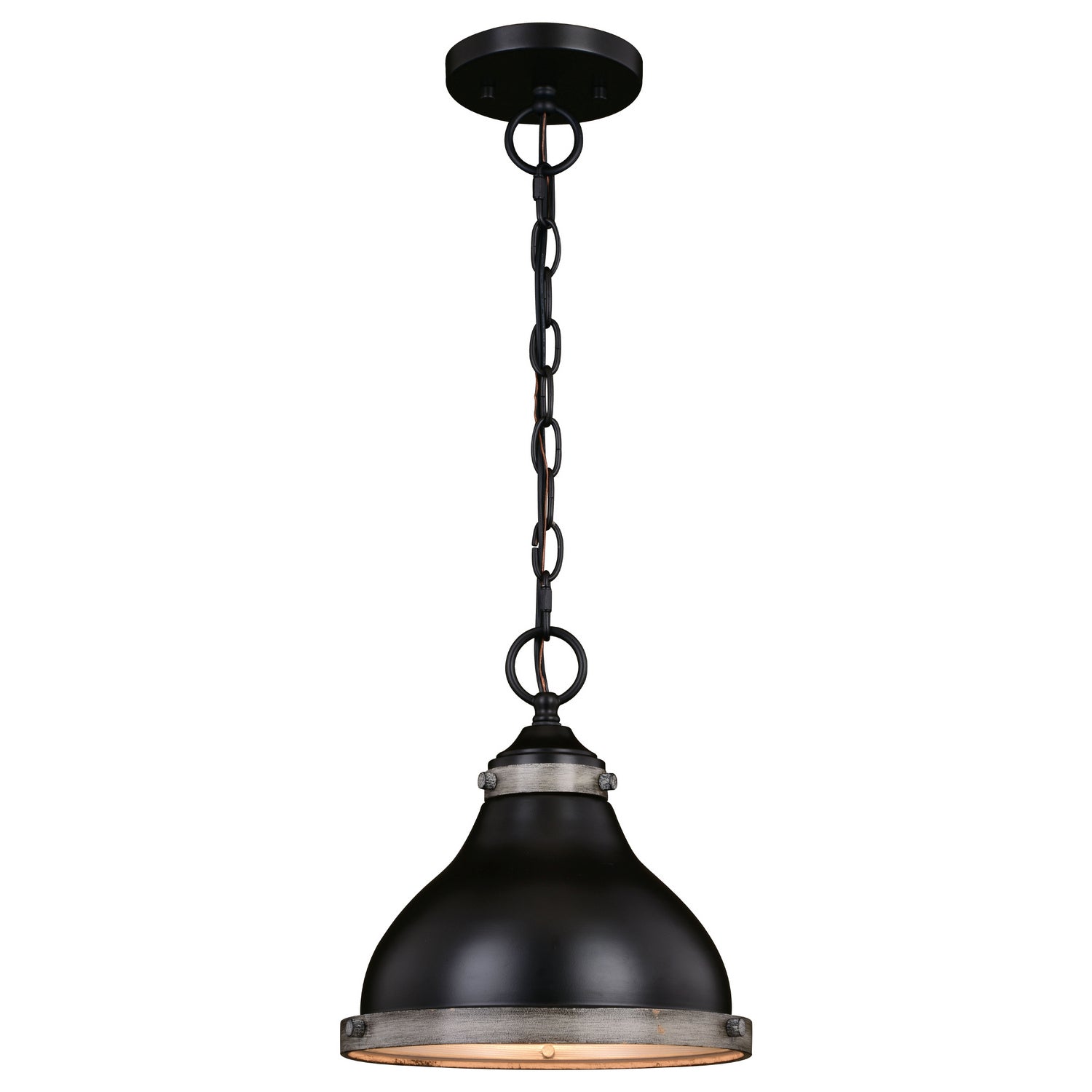 Vaxcel - P0367 - One Light Pendant - Sheffield - New Bronze/Distressed Ash w/Light Silver