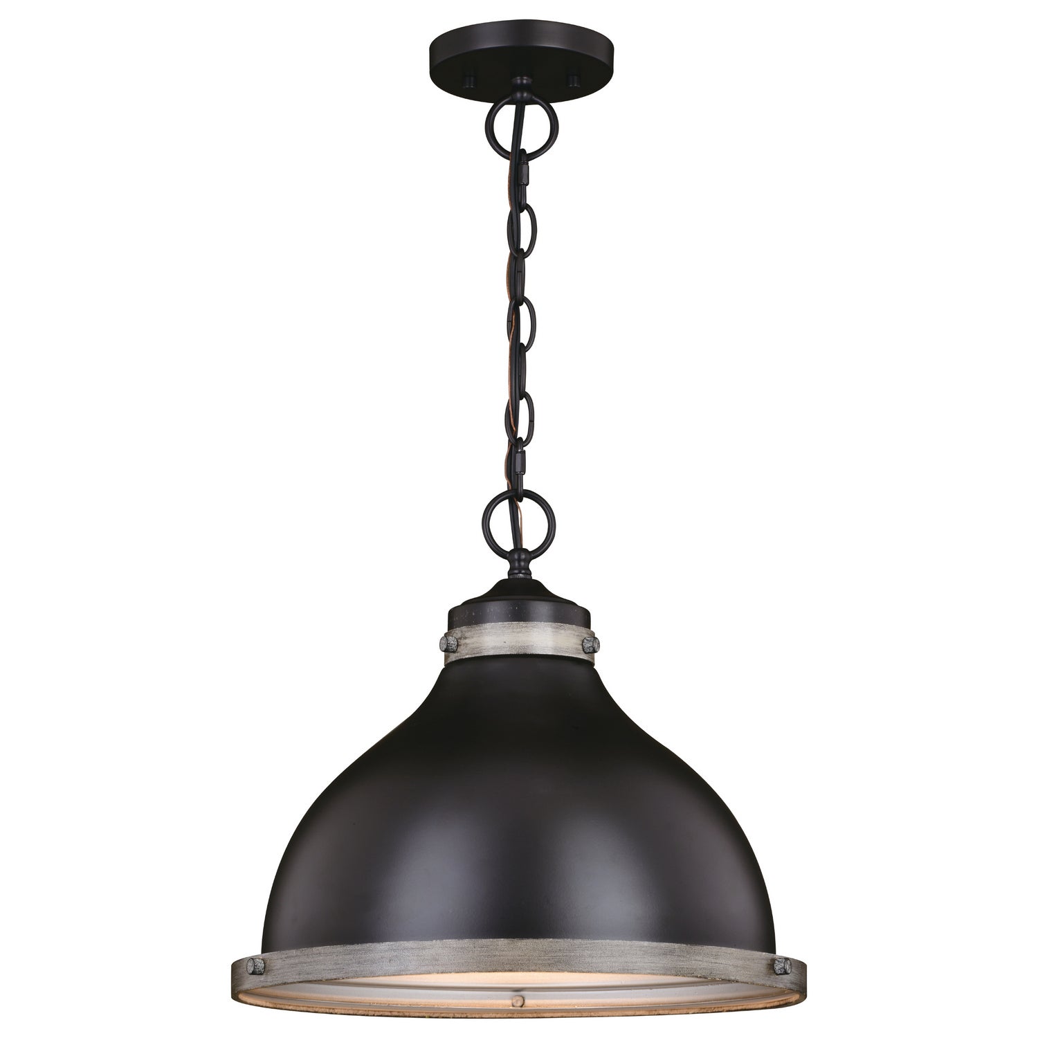 Vaxcel - P0368 - One Light Pendant - Sheffield - New Bronze/Distressed Ash w/Light Silver