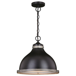 Vaxcel - P0368 - One Light Pendant - Sheffield - New Bronze/Distressed Ash w/Light Silver