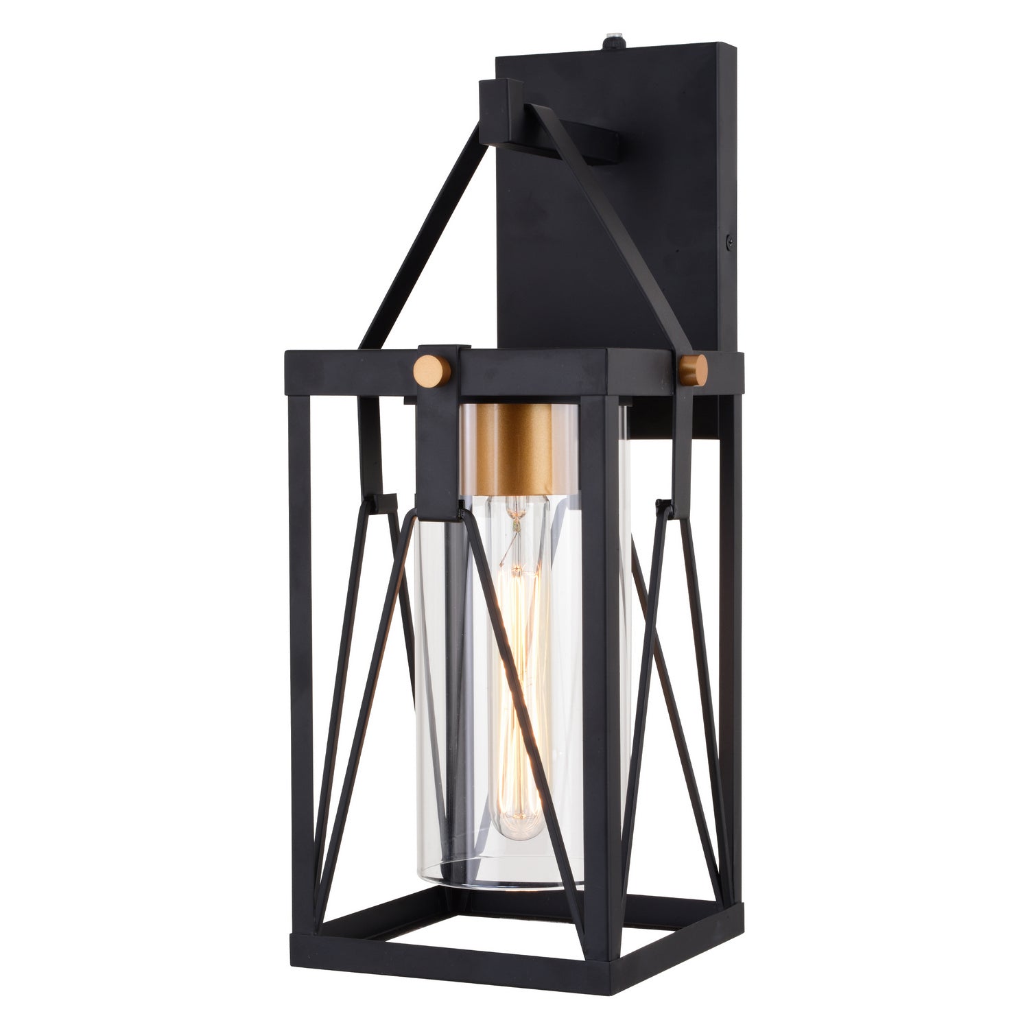 Vaxcel - T0635 - One Light Outdoor Wal Mount - Evanston - Matte Black and Light Gold