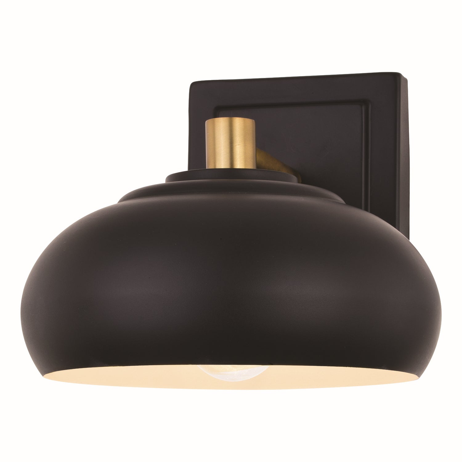 Vaxcel - W0381 - One Light Vanity - Belmont - Matte Black and Satin Brass