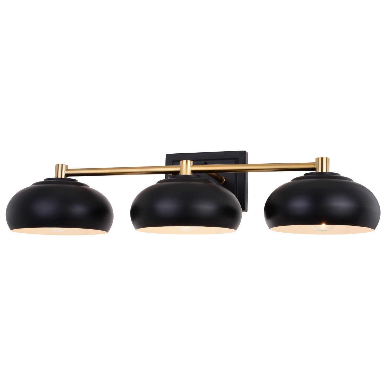 Vaxcel - W0385 - Three Light Vanity - Belmont - Matte Black and Satin Brass