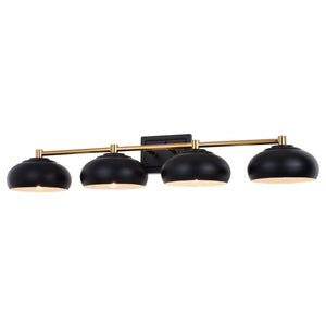 Vaxcel - W0387 - Four Light Vanity - Belmont - Matte Black and Satin Brass