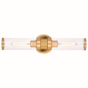 Vaxcel - W0390 - Two Light Wall Sconce - Levitt - Satin Brass