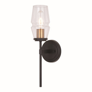 Vaxcel - W0391 - One Light Wall Sconce - Warren - Matte Black and Brushed Brass