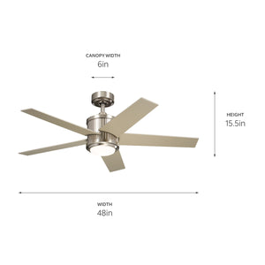 Kichler - 300048BSS - 48"Ceiling Fan - Brahm - Brushed Stainless Steel