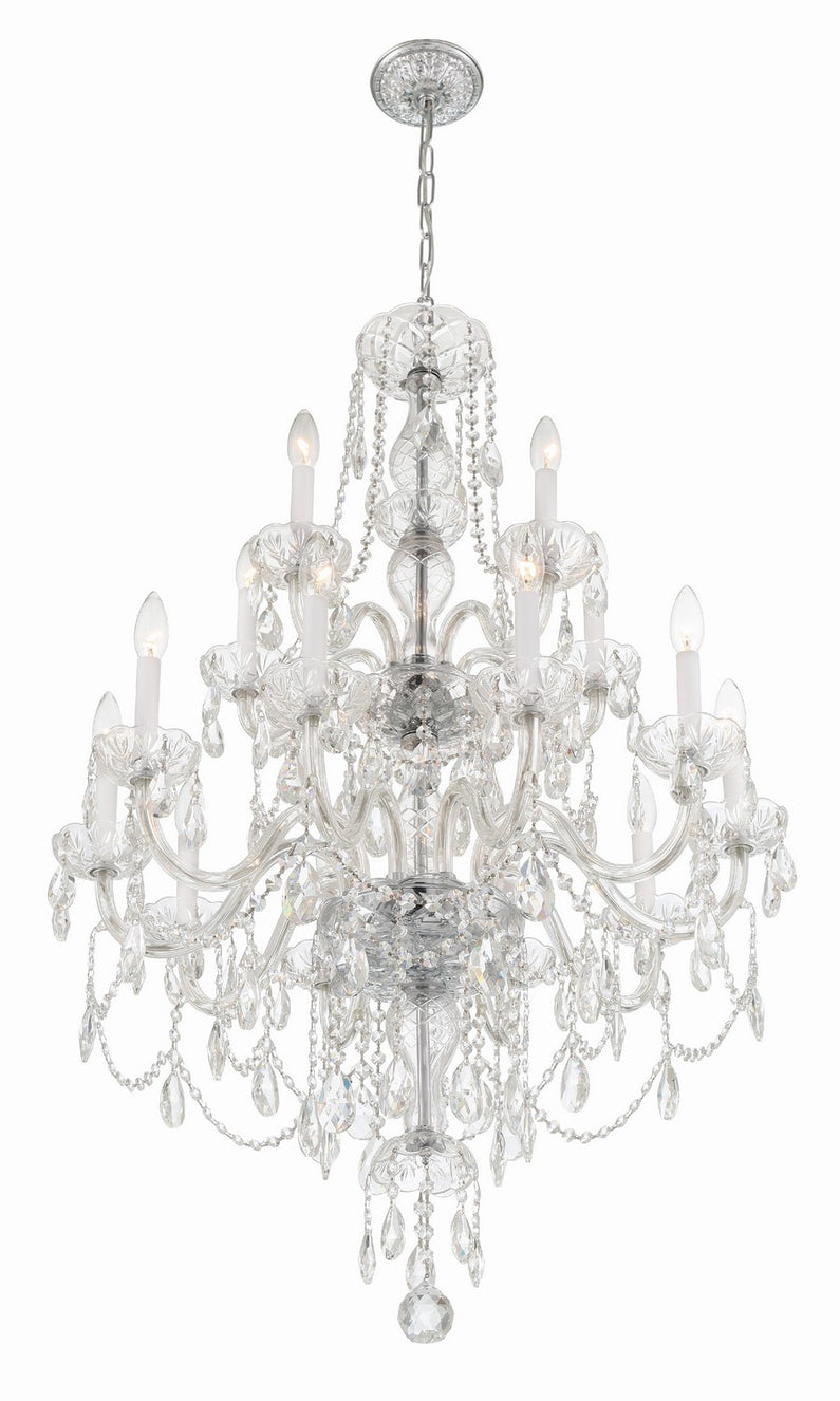 Crystorama - 1155-CH-CL-MWP - 15 Light Chandelier - Traditional Crystal - Polished Chrome