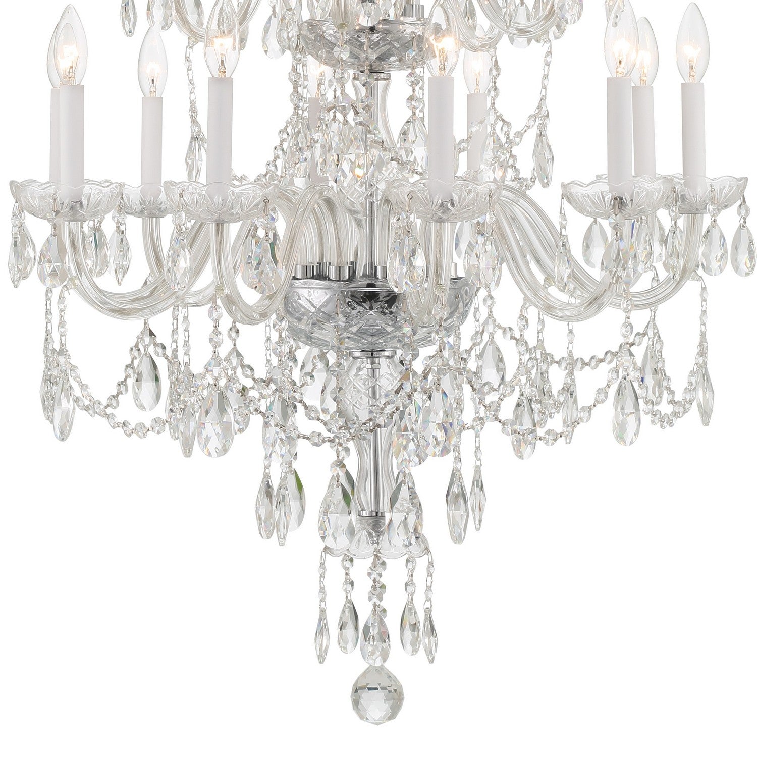 Crystorama - 1155-CH-CL-MWP - 15 Light Chandelier - Traditional Crystal - Polished Chrome