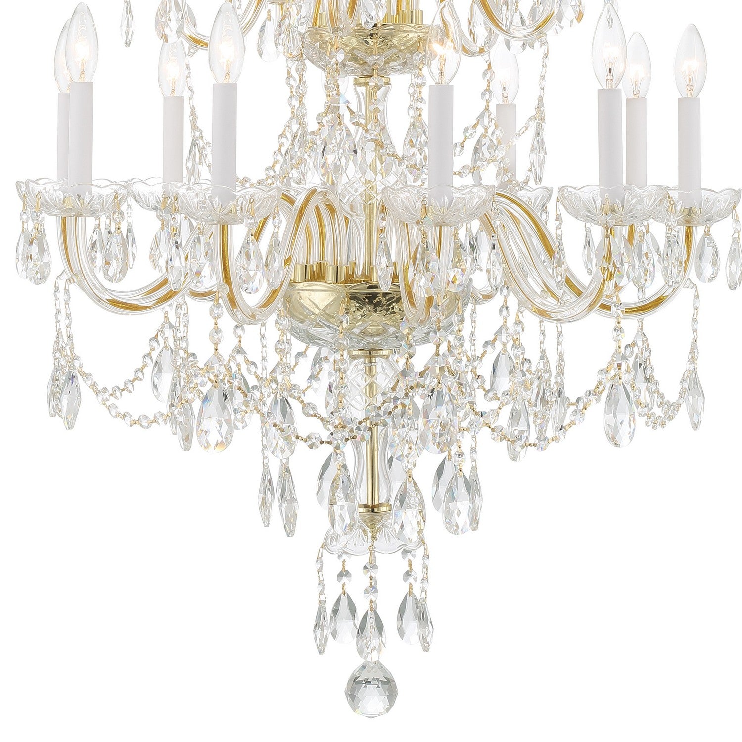 Crystorama - 1155-PB-CL-MWP - 15 Light Chandelier - Traditional Crystal - Polished Brass