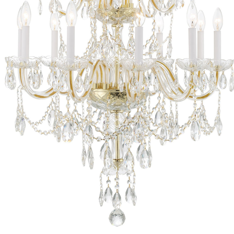 Crystorama - 1155-PB-CL-MWP - 15 Light Chandelier - Traditional Crystal - Polished Brass