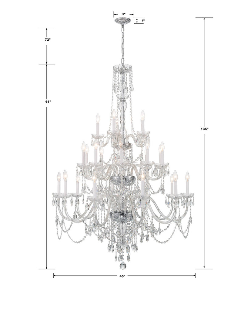 Crystorama - 1156-CH-CL-MWP - 25 Light Chandelier - Traditional Crystal - Polished Chrome