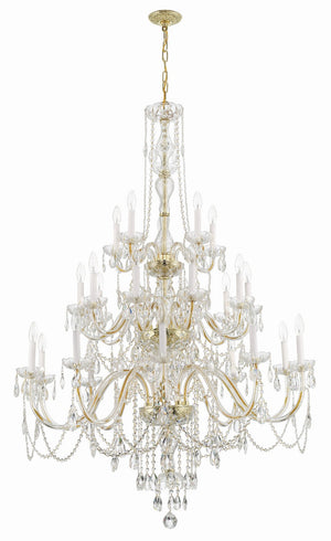 Crystorama - 1156-PB-CL-MWP - 25 Light Chandelier - Traditional Crystal - Polished Brass