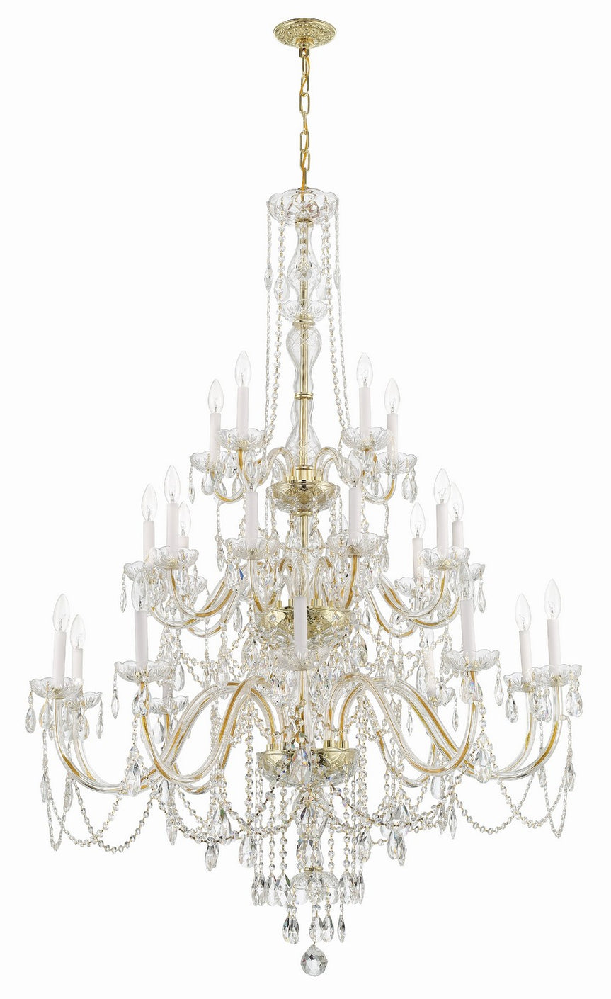 Crystorama - 1156-PB-CL-MWP - 25 Light Chandelier - Traditional Crystal - Polished Brass