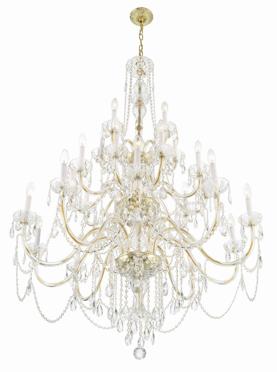 Crystorama - 1156-PB-CL-MWP - 25 Light Chandelier - Traditional Crystal - Polished Brass