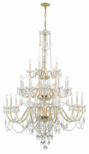 Crystorama - 1156-PB-CL-MWP - 25 Light Chandelier - Traditional Crystal - Polished Brass