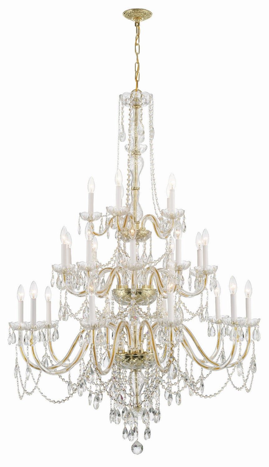 Crystorama - 1156-PB-CL-MWP - 25 Light Chandelier - Traditional Crystal - Polished Brass