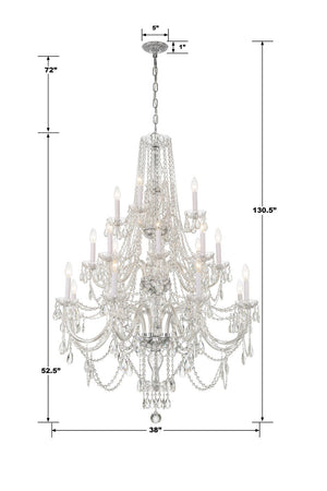 Crystorama - 1157-CH-CL-MWP - 20 Light Chandelier - Traditional Crystal - Polished Chrome