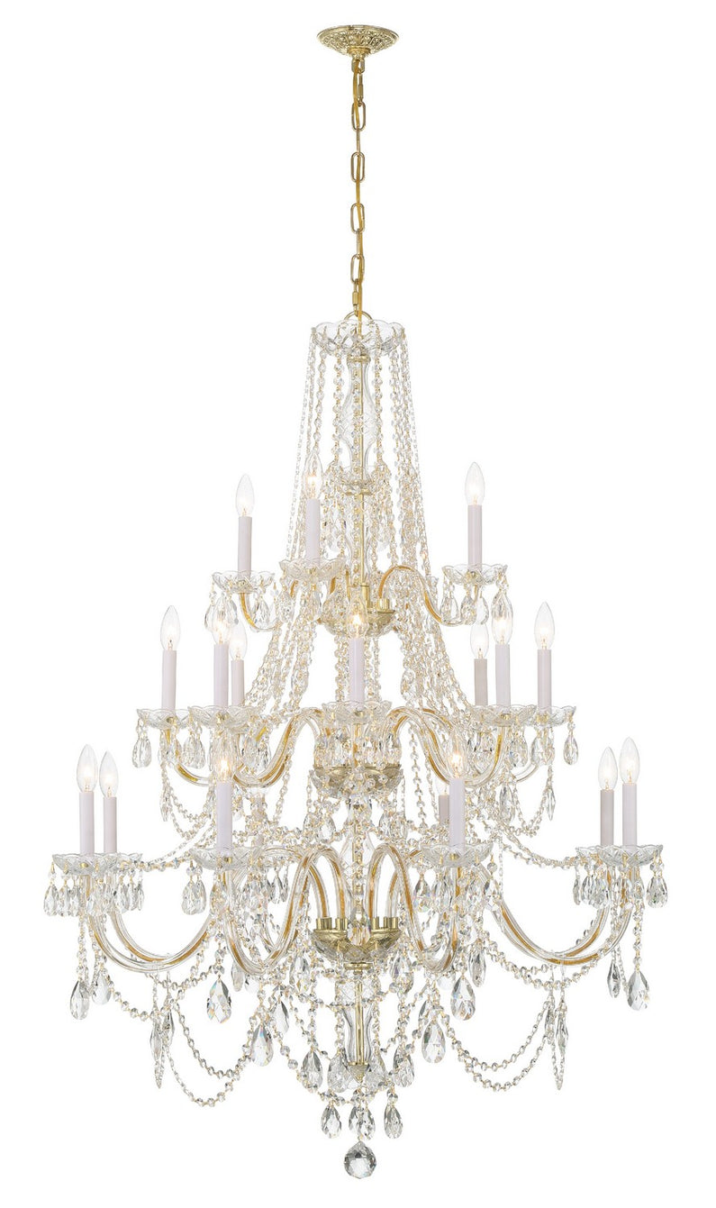 Crystorama - 1157-PB-CL-MWP - 20 Light Chandelier - Traditional Crystal - Polished Brass