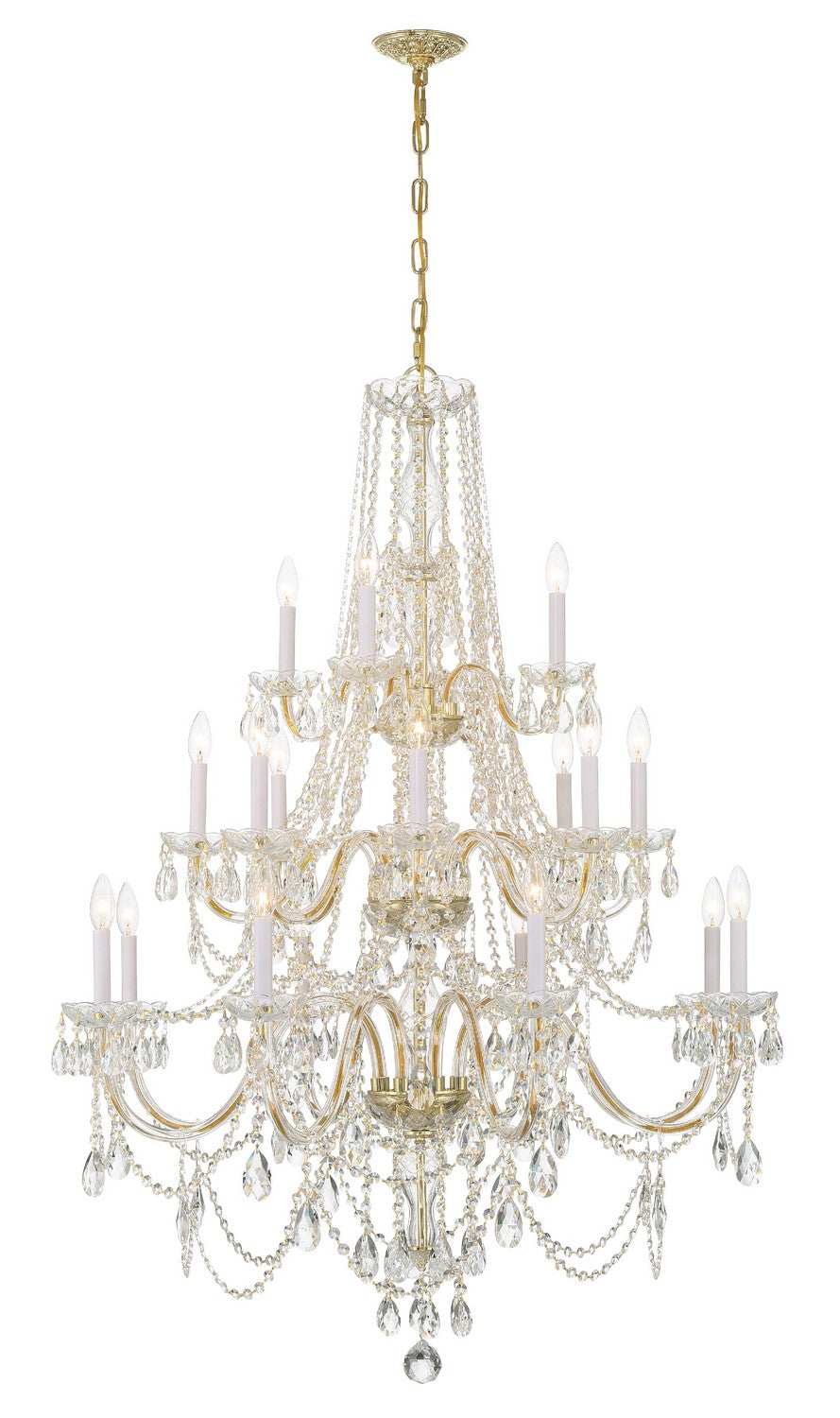 Crystorama - 1157-PB-CL-MWP - 20 Light Chandelier - Traditional Crystal - Polished Brass