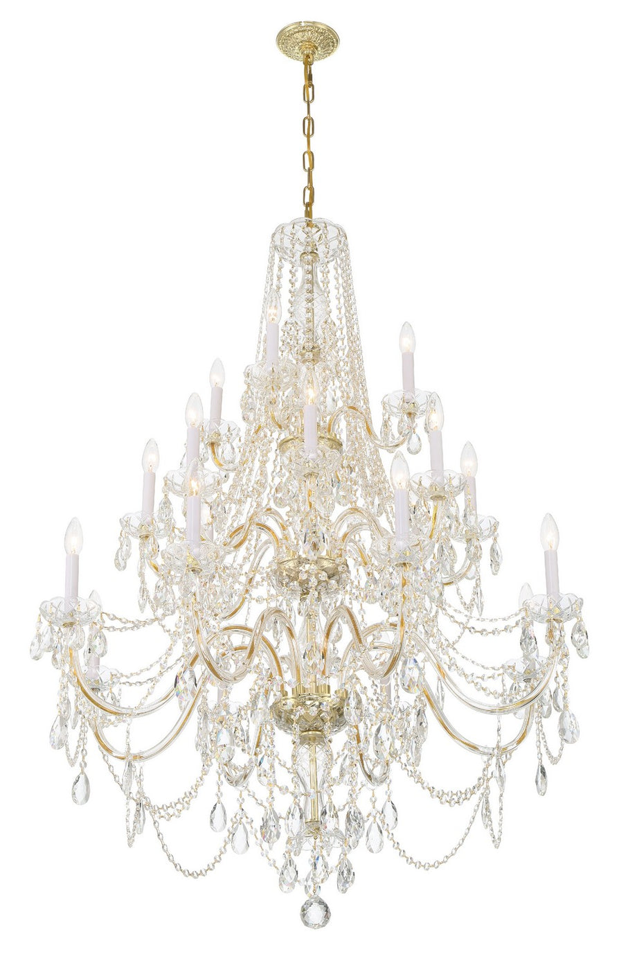 Crystorama - 1157-PB-CL-MWP - 20 Light Chandelier - Traditional Crystal - Polished Brass