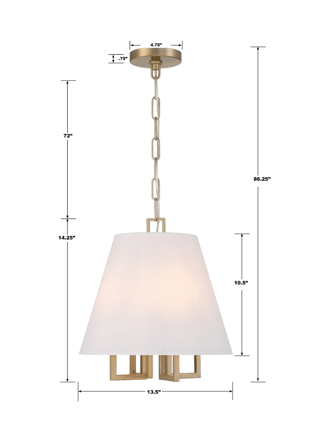 Crystorama - 2254-VG - Four Light Mini Chandelier - Westwood - Vibrant Gold