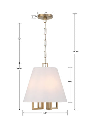 Crystorama - 2254-VG - Four Light Mini Chandelier - Westwood - Vibrant Gold