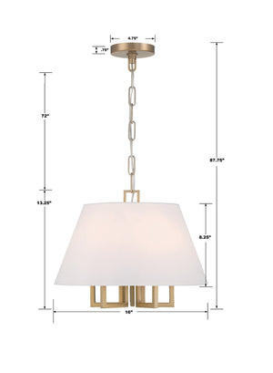 Crystorama - 2255-VG - Five Light Mini Chandelier - Westwood - Vibrant Gold