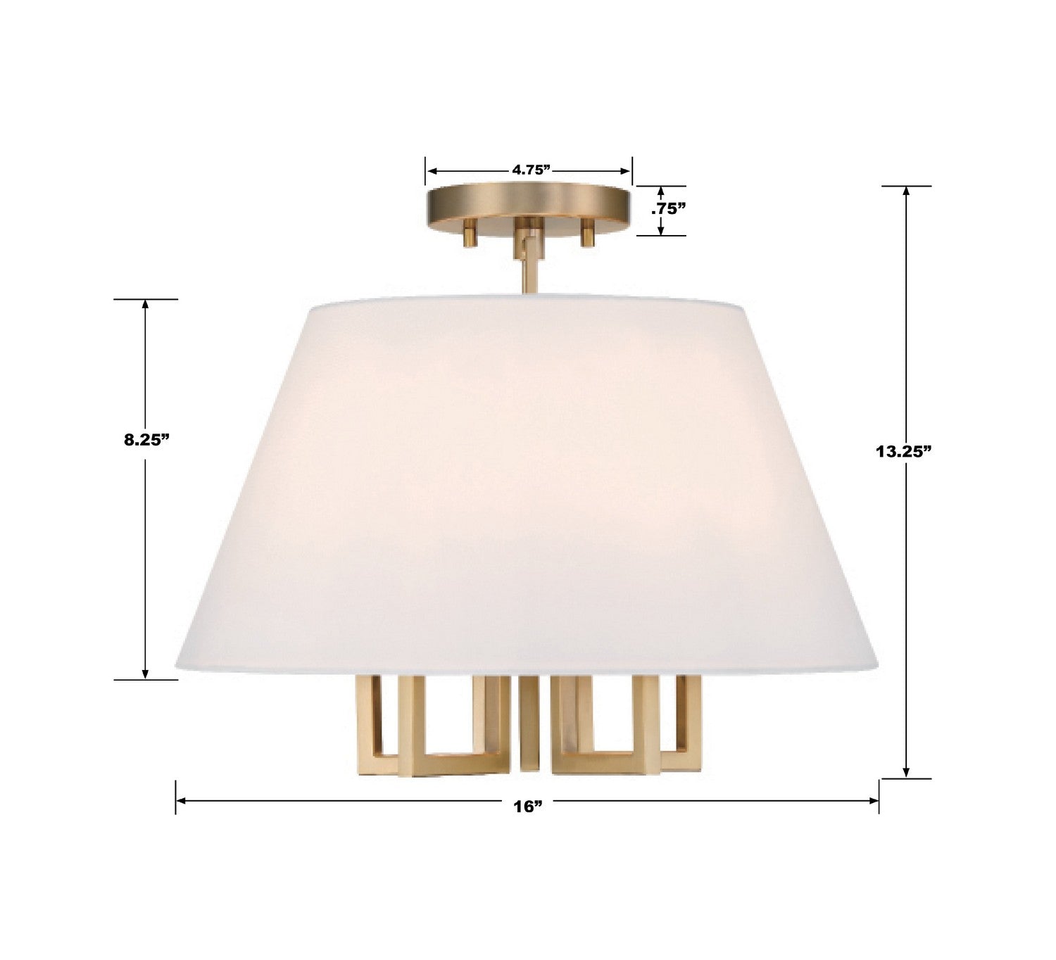 Crystorama - 2255-VG_CEILING - Five Light Semi Flush Mount - Westwood - Vibrant Gold