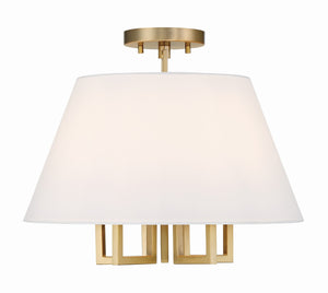 Crystorama - 2255-VG_CEILING - Five Light Semi Flush Mount - Westwood - Vibrant Gold