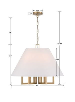 Crystorama - 2256-VG - Six Light Chandelier - Westwood - Vibrant Gold