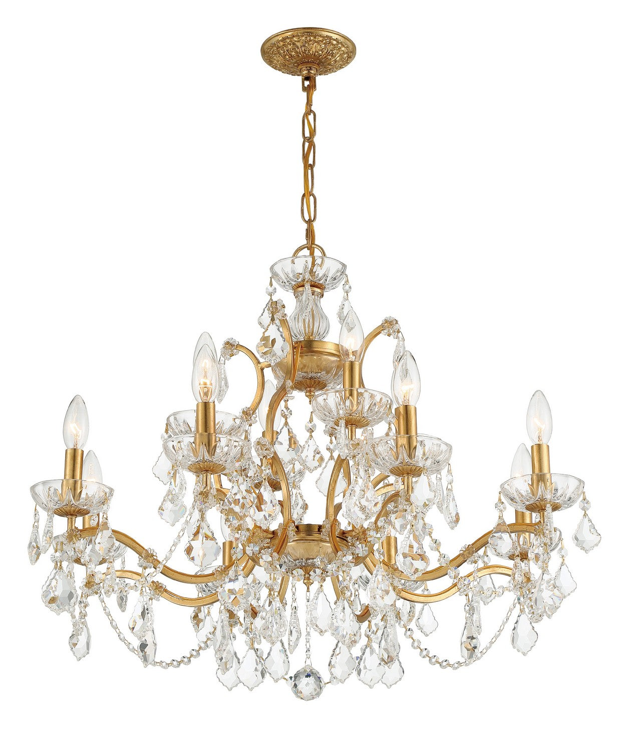 Crystorama - 4456-GA-CL-MWP - 12 Light Chandelier - Filmore - Antique Gold