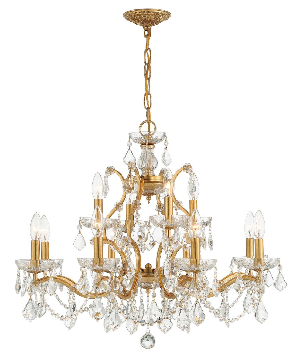 Crystorama - 4456-GA-CL-MWP - 12 Light Chandelier - Filmore - Antique Gold