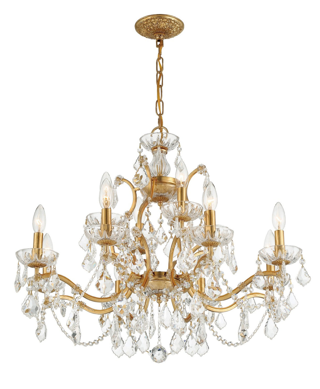 Crystorama - 4456-GA-CL-S - 12 Light Chandelier - Filmore - Antique Gold