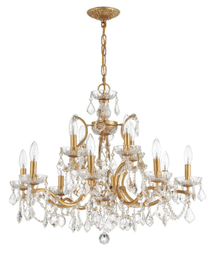 Crystorama - 4456-GA-CL-S - 12 Light Chandelier - Filmore - Antique Gold