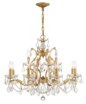 Crystorama - 4456-GA-CL-SAQ - 12 Light Chandelier - Filmore - Antique Gold