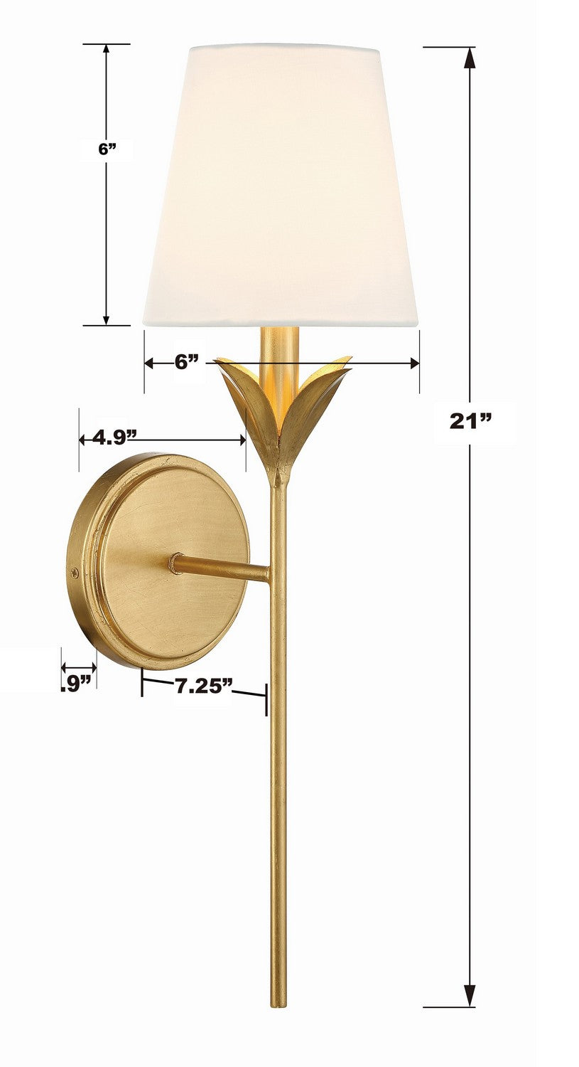 Crystorama - 531-GA - One Light Wall Sconce - Broche - Antique Gold