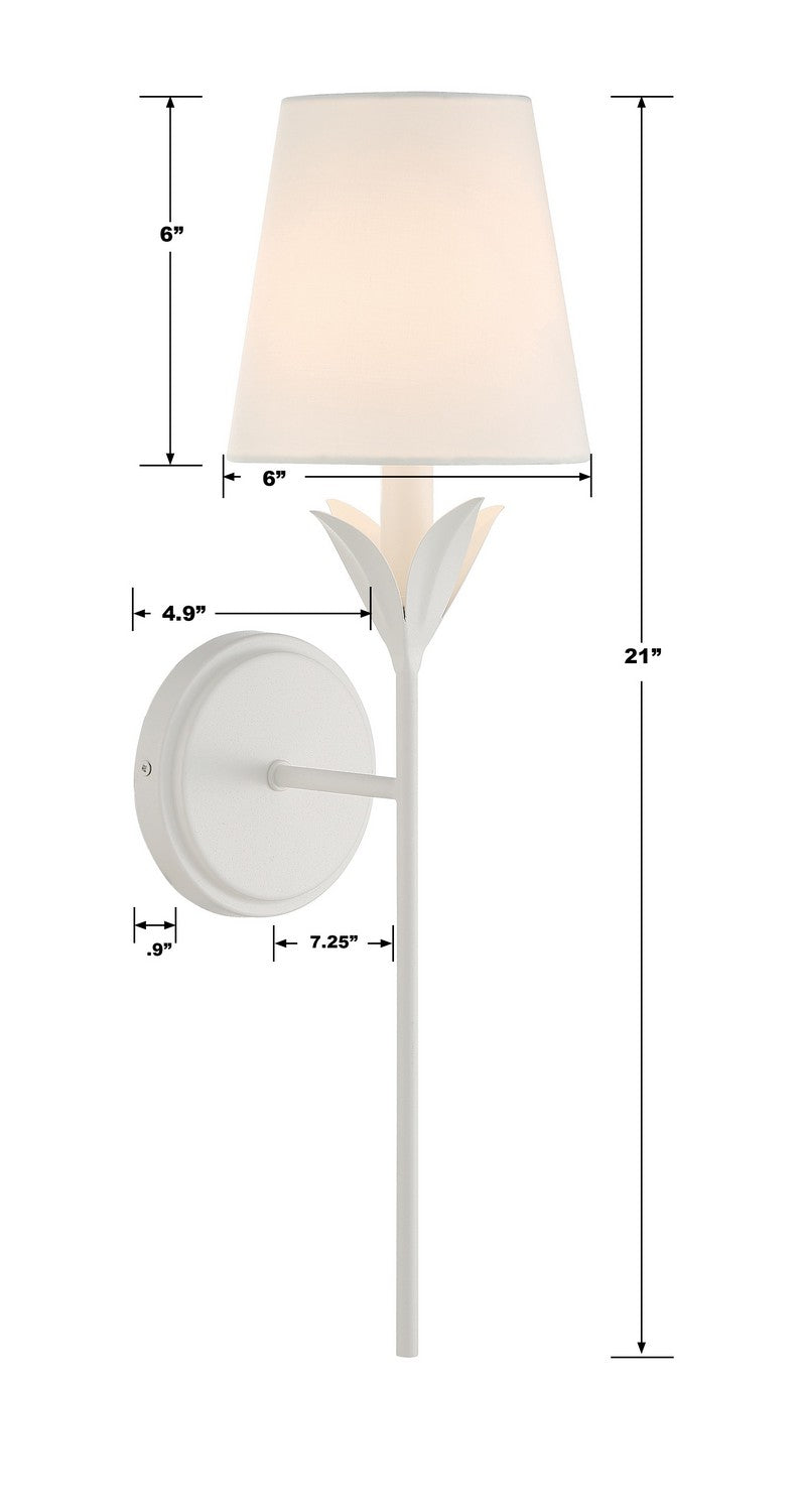 Crystorama - 531-MT - One Light Wall Sconce - Broche - Matte White