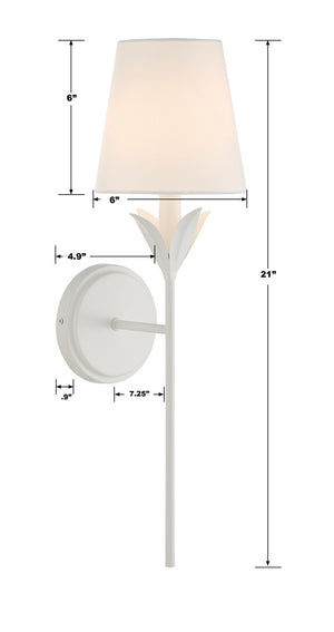 Crystorama - 531-MT - One Light Wall Sconce - Broche - Matte White