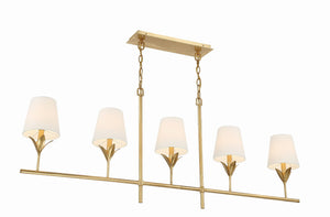 Crystorama - 537-GA - Five Light Chandelier - Broche - Antique Gold