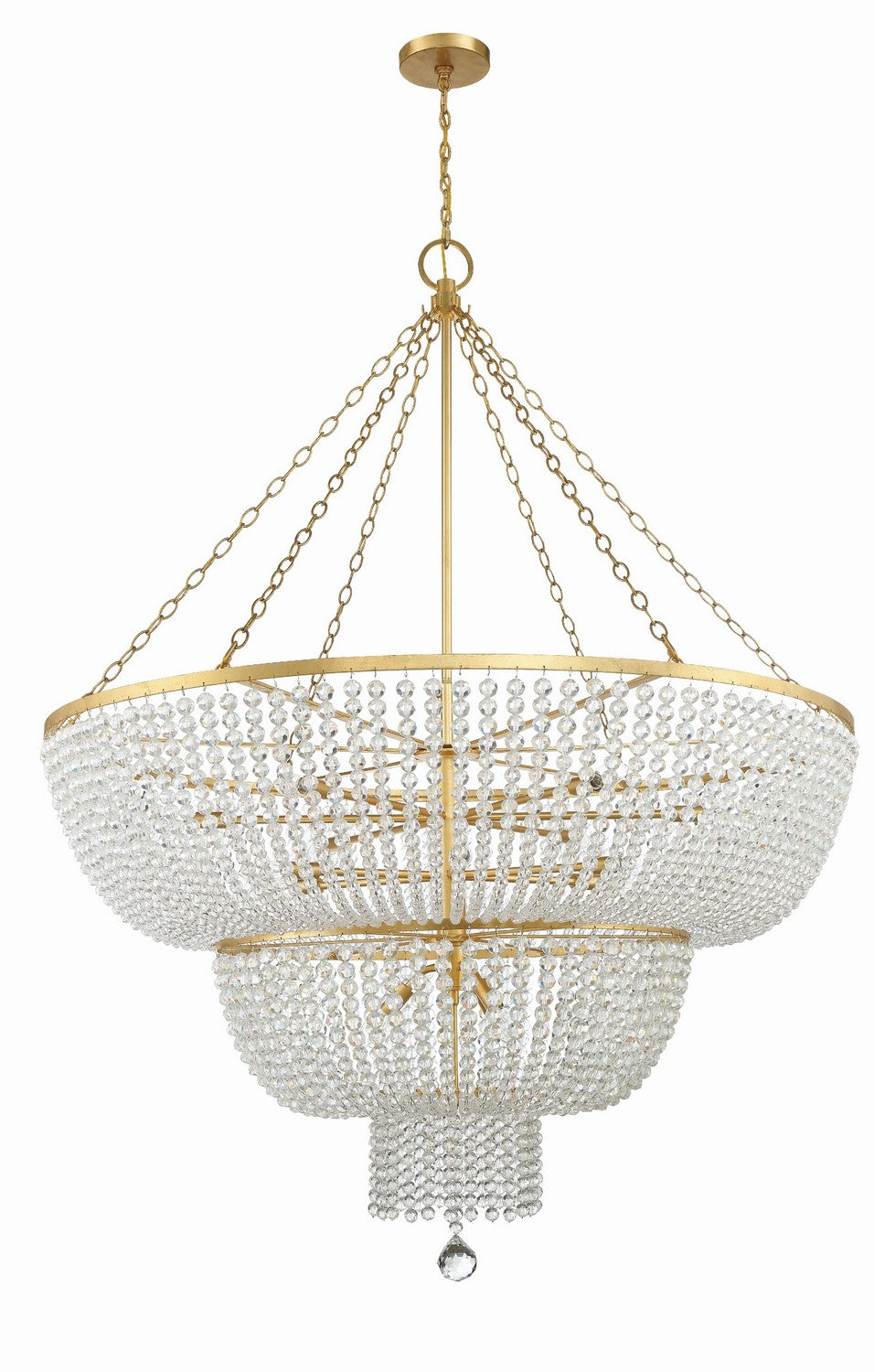 Crystorama - 614-GA - 15 Light Chandelier - Rylee - Antique Gold