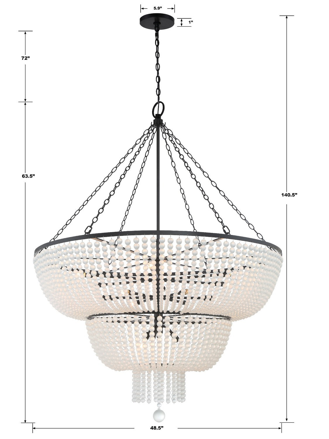 Crystorama - 614-MK - 15 Light Chandelier - Rylee - Matte Black