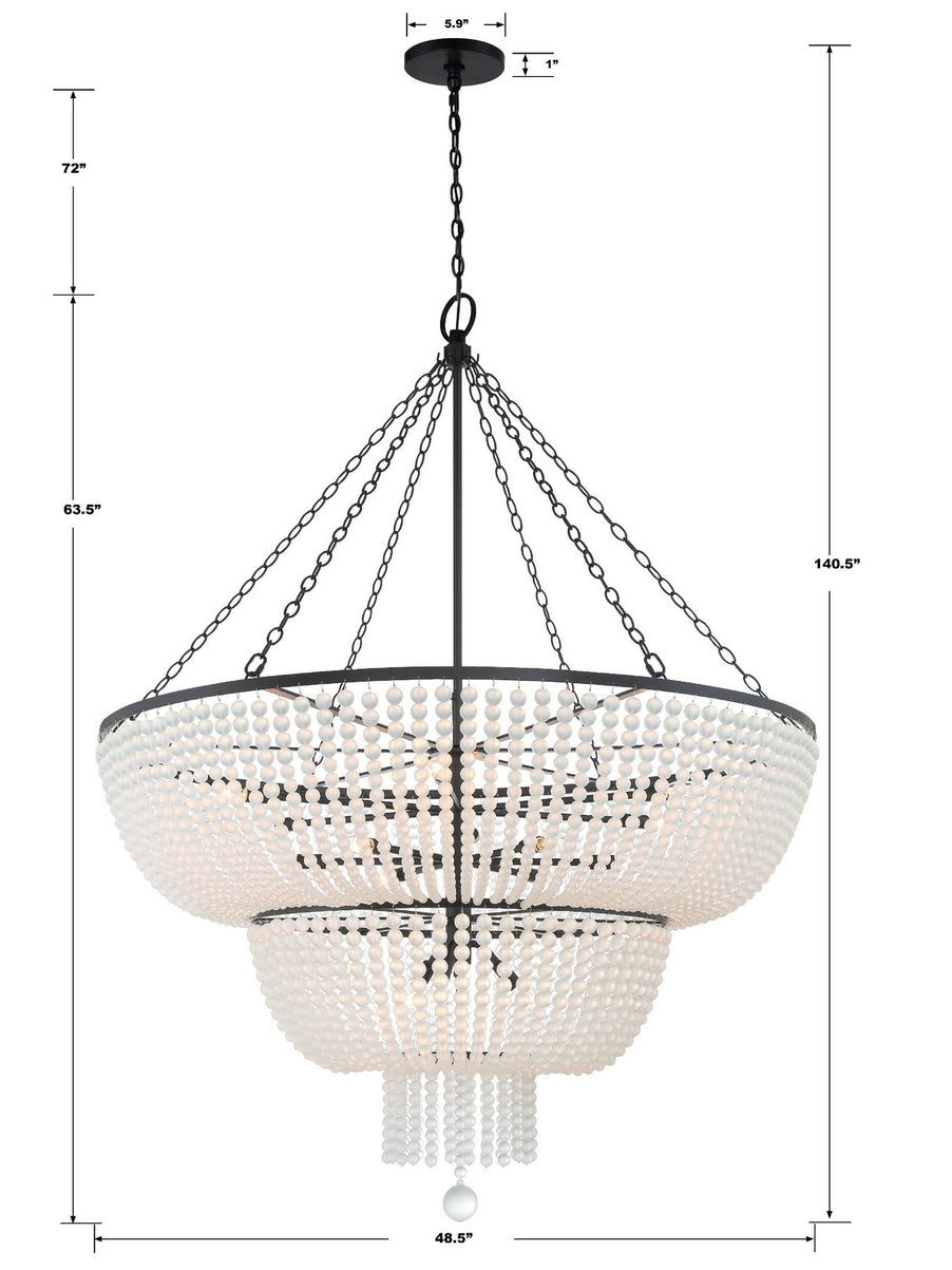 Crystorama - 614-MK - 15 Light Chandelier - Rylee - Matte Black