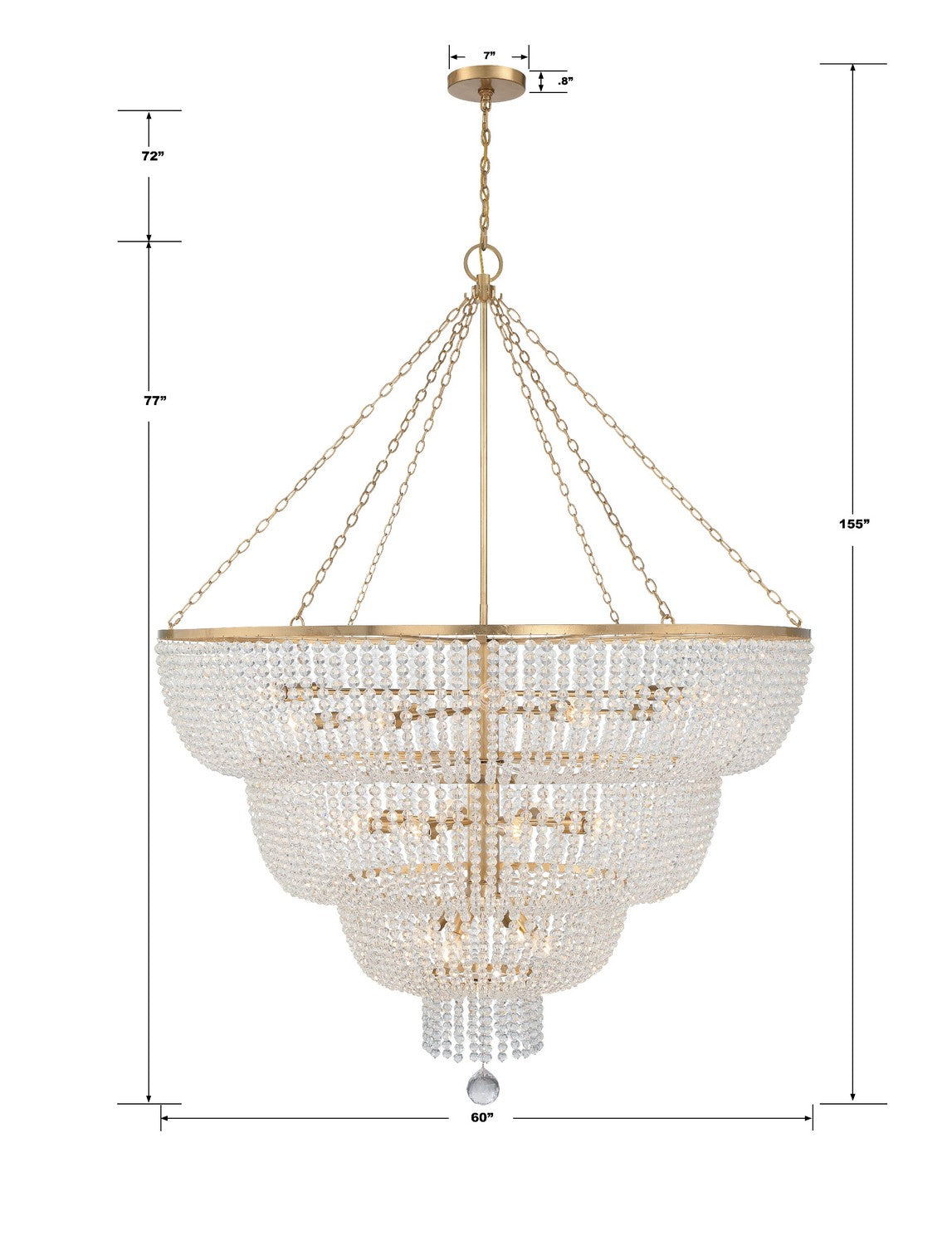 Crystorama - 618-GA - 24 Light Chandelier - Rylee - Antique Gold
