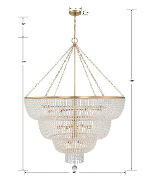 Crystorama - 618-GA - 24 Light Chandelier - Rylee - Antique Gold