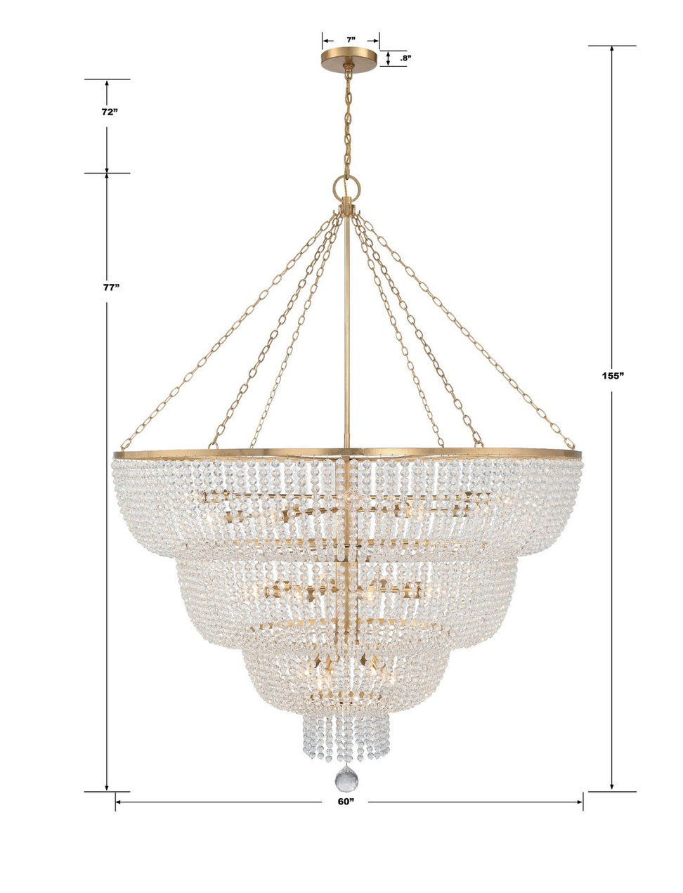 Crystorama - 618-GA - 24 Light Chandelier - Rylee - Antique Gold