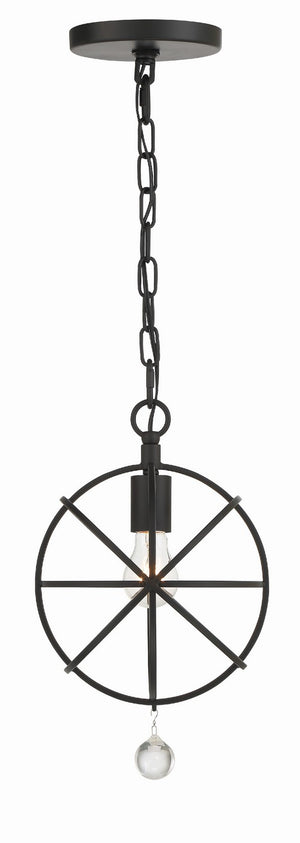 Crystorama - 9220-BK - One Light Pendant - Solaris - Black