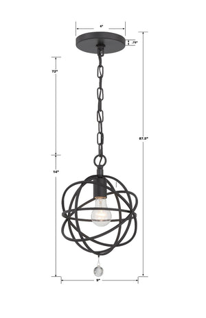 Crystorama - 9220-BK - One Light Pendant - Solaris - Black