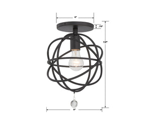 Crystorama - 9220-BK_CEILING - One Light Semi Flush Mount - Solaris - Black