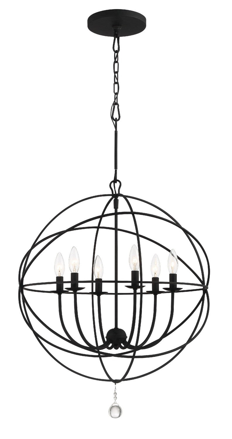 Crystorama - 9228-BK - Six Light Chandelier - Solaris - Black